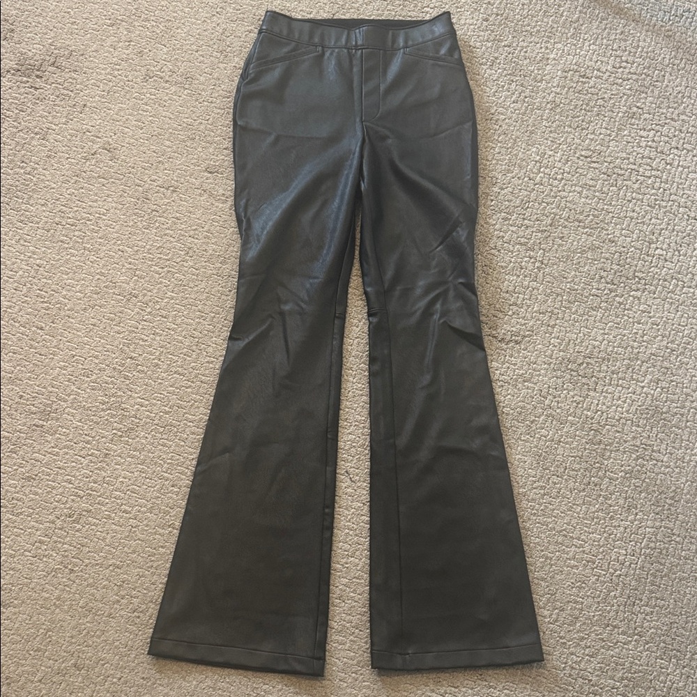 Spanx faux leather bootcut black pull on pants small - Picture 3 of 9